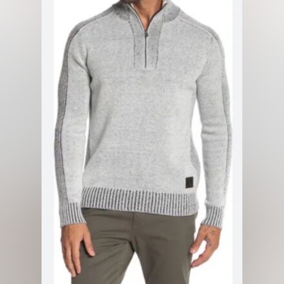 PROJEK RAW Sweater/Pullover Size M Men's 1/4 Zip Long Sleeve Black/Gray Warm - Picture 1 of 8